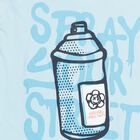 Boys Light Blue Cotton Crew Neck Casual T-Shirt, Light Blue, small image number null