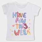 Girls' 100% Cotton T-Shirt, White, small