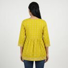 Women's Light Green Round Neck Printed A-Line Kurti, Light Green, small