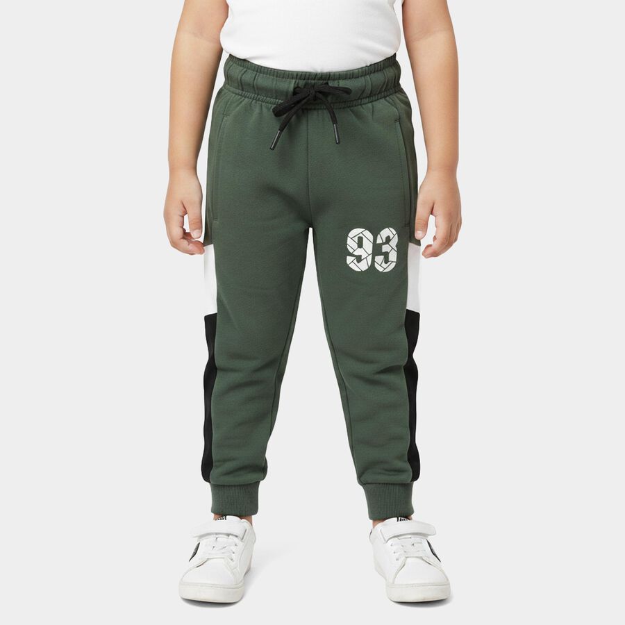 Boys' Green Jogger Fit Graphic Printed Pyjama, Dark Green, large