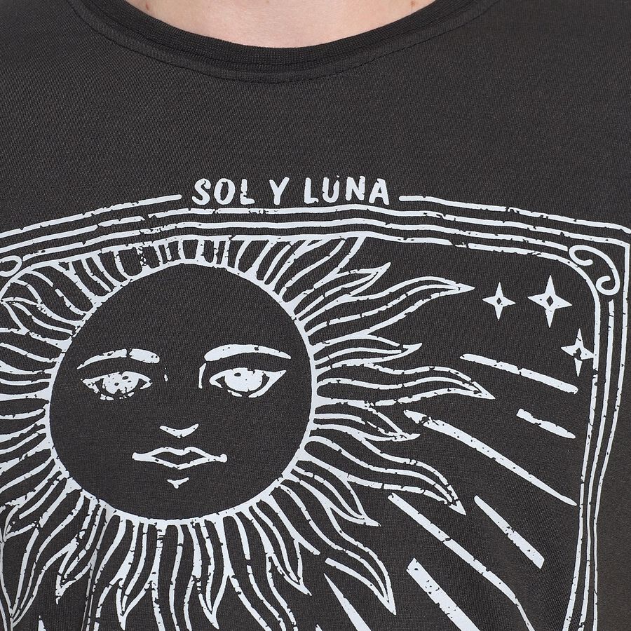 Men's Round Neck Half Sleeves T-Shirt , Dark Grey, large image number null