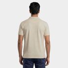 Men's Beige Polo Neck Classic T-Shirt, Beige, small