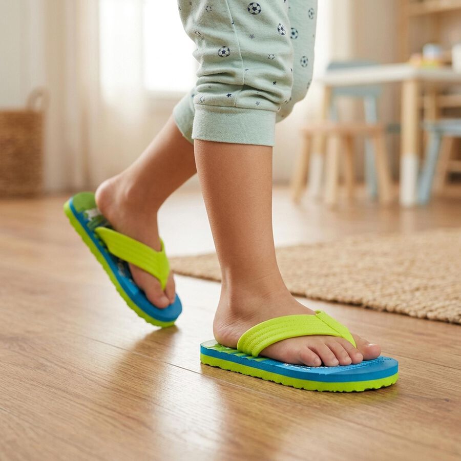 Boys' Slipper, Green, large