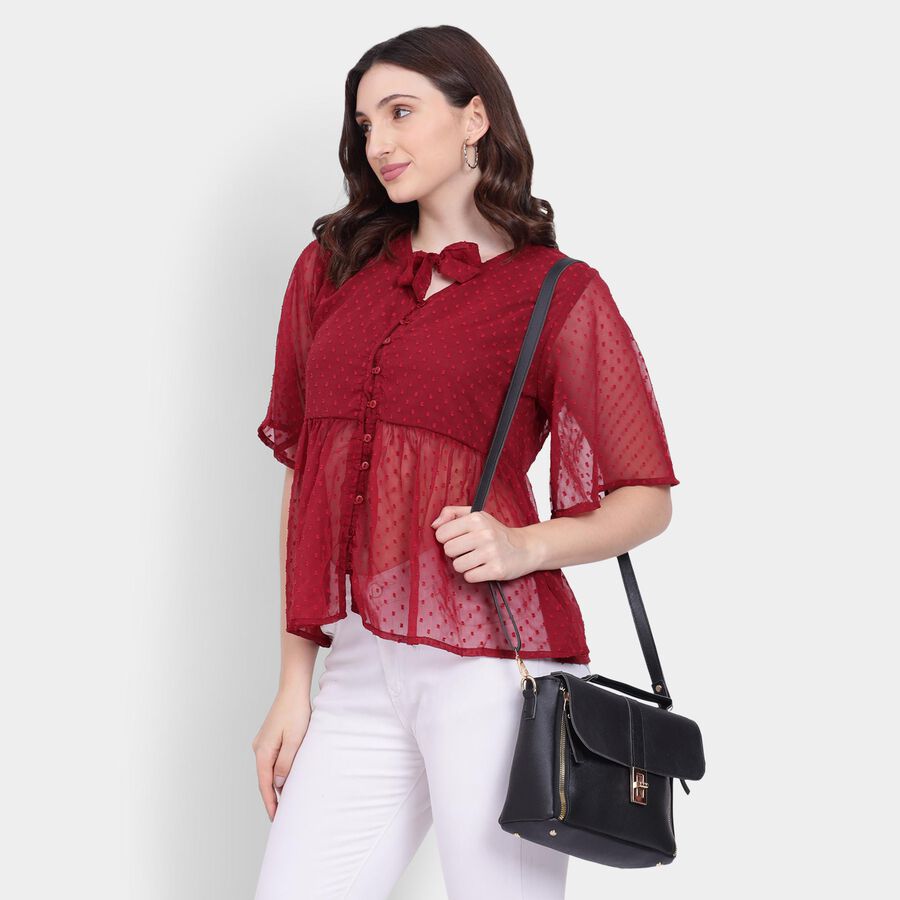 Ladies' Shirt , वाइन, large image number null