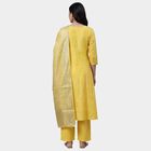 Women's Yellow Floral Printed Ethnic Set, पीला, small