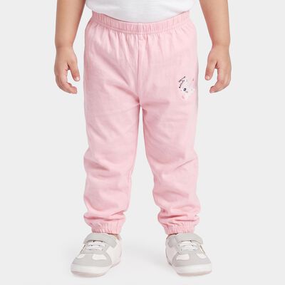 Infants' Pink Jogger Fit Bunny Printed Cotton Pyjama