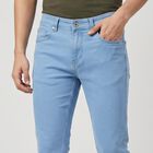 Men's Light Blue Slim Fit Classic 5-Pocket Jeans, Ice Blue, small
