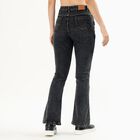 Women's Dusty Charcoal Black Flared Fit High-Rise Jeans, गहरा ग्रे, small image number null