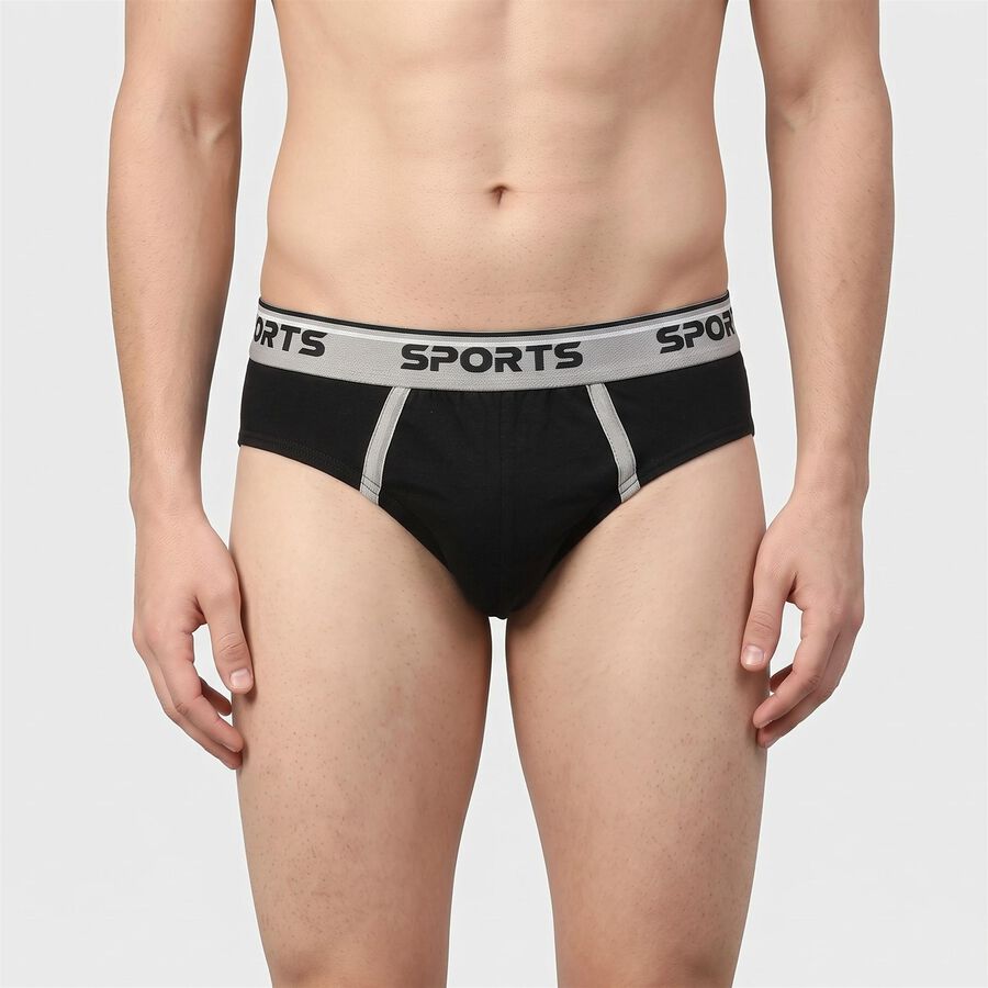 Men's Navy Blue Regular Fit Briefs, नेवी ब्लू, large