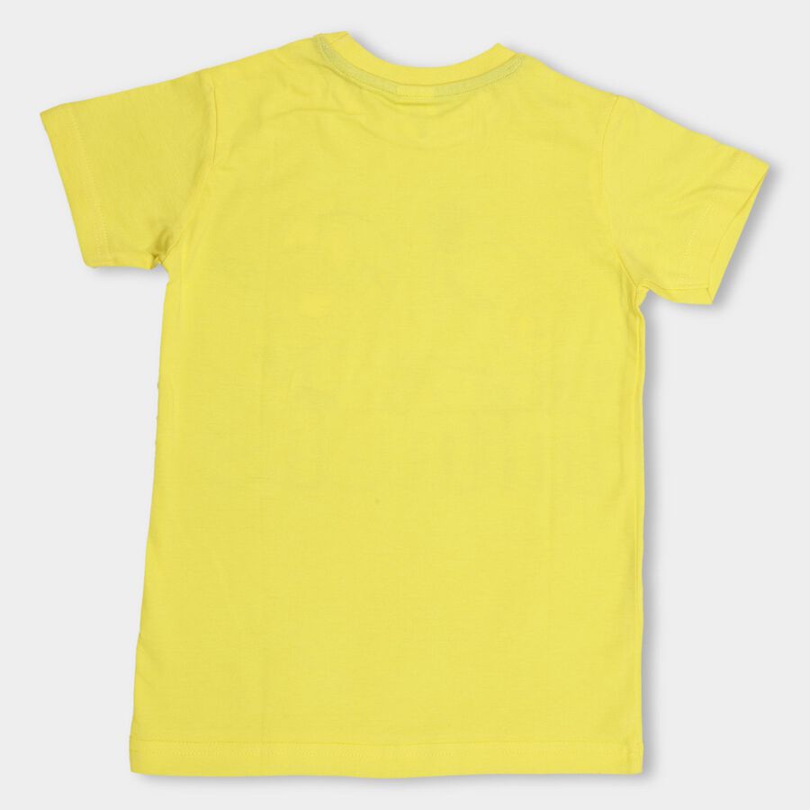 Boys' 100% Cotton Half Sleeves T-Shirt, Yellow, large