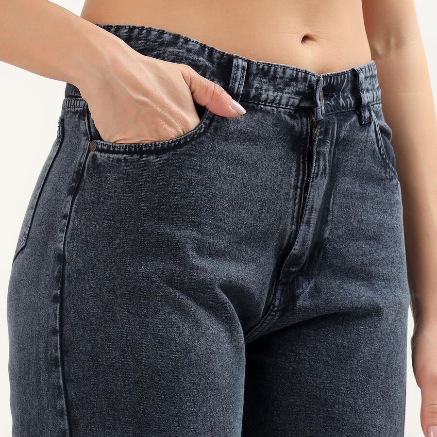 Women's Muted Denim Blue Slim Fit Jeans, गहरा नीला, large