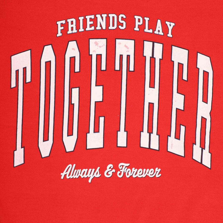 Printed Sweatshirt, Red, large image number null