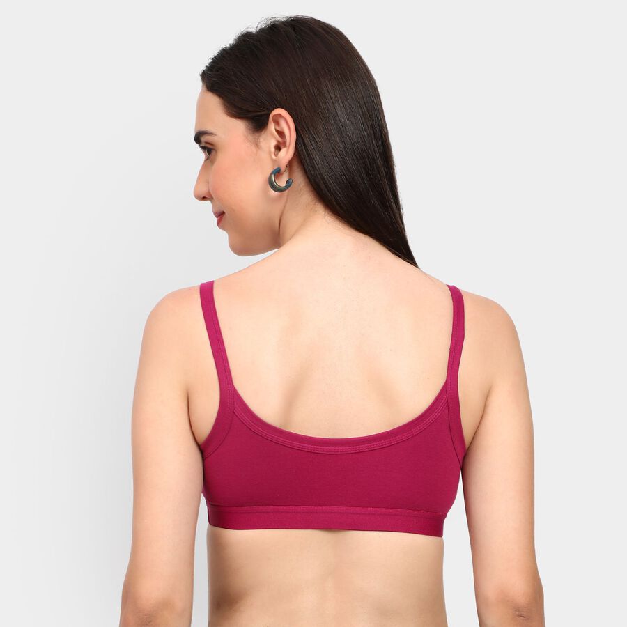 Ladies' 100% Cotton Bra , वाइन, large image number null