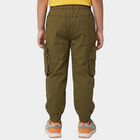 Boys' Olive Green Regular Fit Cargo Trousers, Olive, small