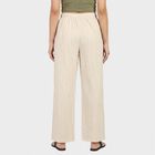 Women's White Regular Fit Solid Palazzos, Off White, small