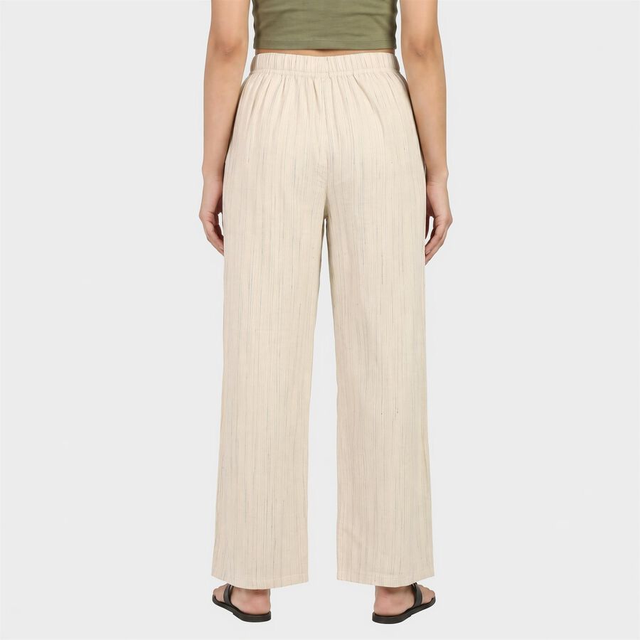Women's White Regular Fit Solid Palazzos, Off White, large