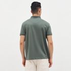 Men's Muted Sage Green Cotton Polo Collar Classic T-Shirt, Light Green, small
