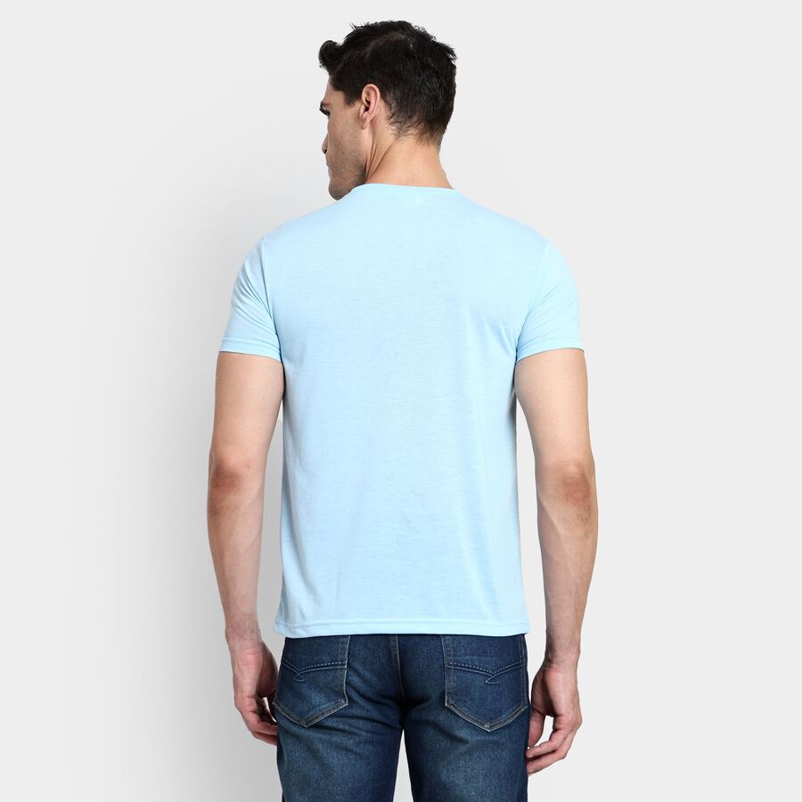Men's Round Neck Half Sleeves T-Shirt, Sky Blue, large image number null