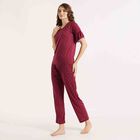 Printed Night Suit, Maroon, small image number null