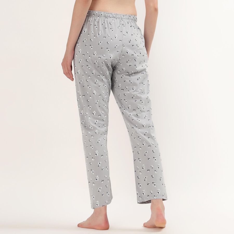 Women's Light Grey Regular Fit Floral Printed Cotton Blend Pyjama, हल्का ग्रे, large