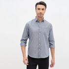 Men's Deep Midnight Navy Blue Spread Collar Casual Shirt, नेवी ब्लू, small image number null