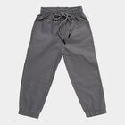 Boys' Grey Regular Fit Elastic Waist Jogger Trousers, हल्का ग्रे, small