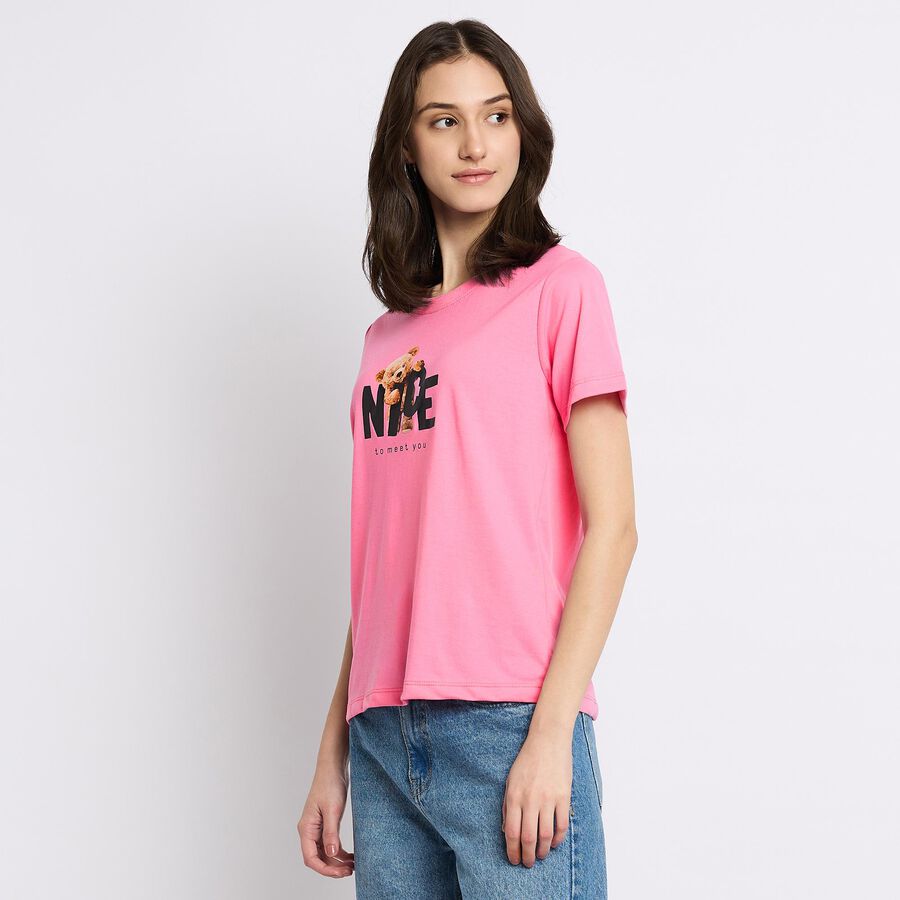 Ladies' Round Neck T-Shirt , Pink, large image number null