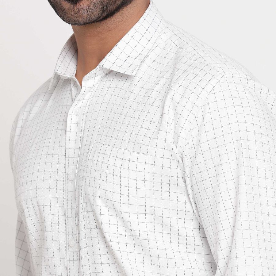 Checks Formal Shirt, White, large image number null