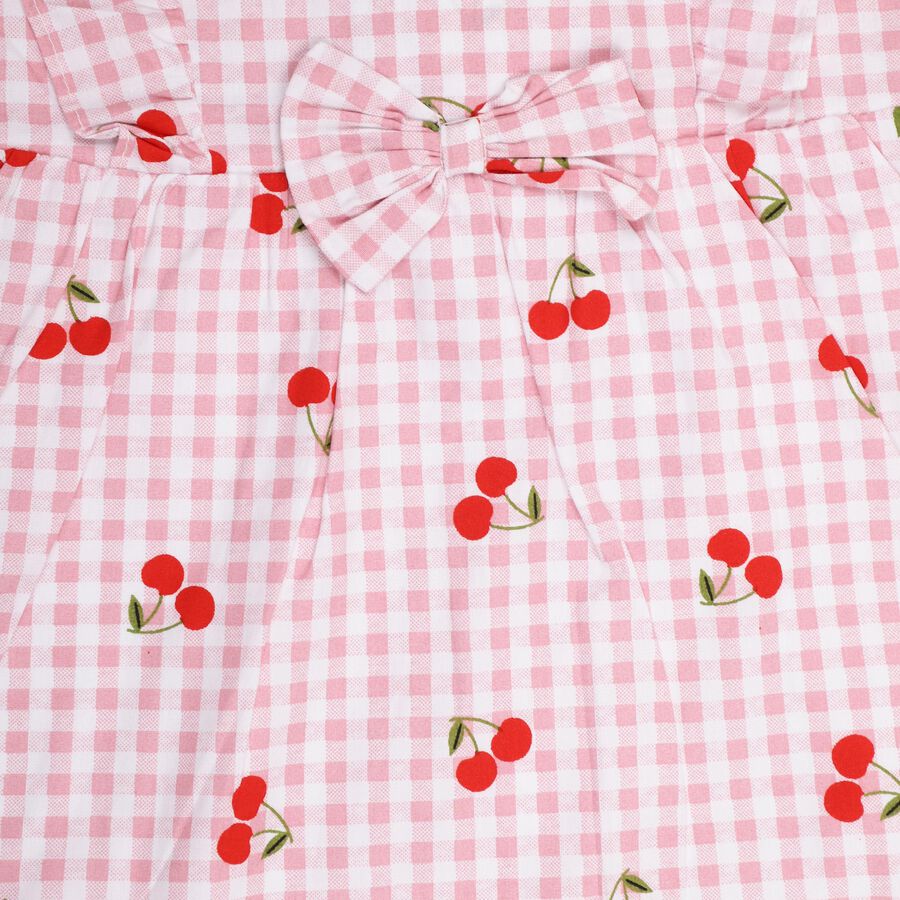 Girls' 100% Cotton Frock , हल्का गुलाबी, large image number null