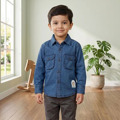 Boys' Blue Collared Shirt