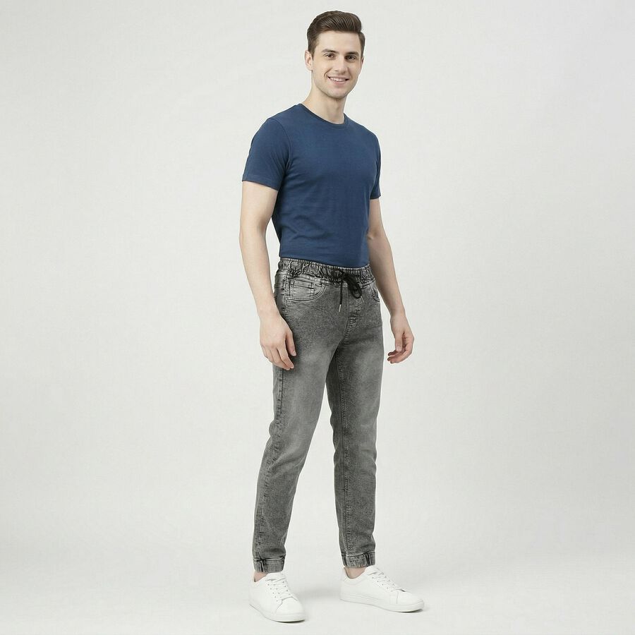 Men's Grey Slim Fit Classic Jeans, Light Grey, large