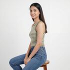Women's Olive Round Neck Casual T-Shirt, Olive, small