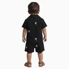 Infants' Black Cotton Collared Embroidered Baba Suit, Black, small