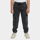 Boys' Dark Grey Regular Fit Cargo Jogger Trousers, Dark Grey, small