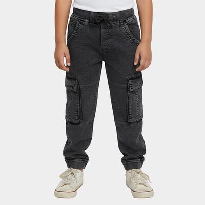 Boys' Dark Grey Regular Fit Cargo Jogger Trousers
