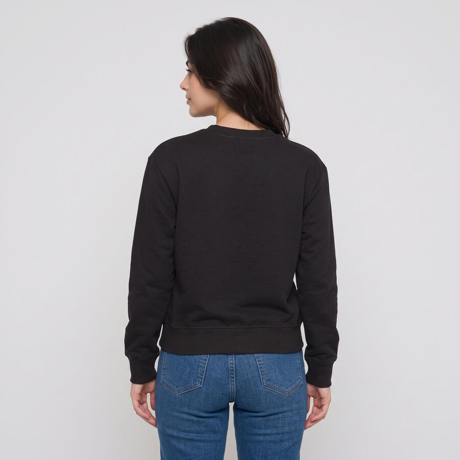 Women's Olive Crew Neck Graphic Print Sweatshirt, Olive, large