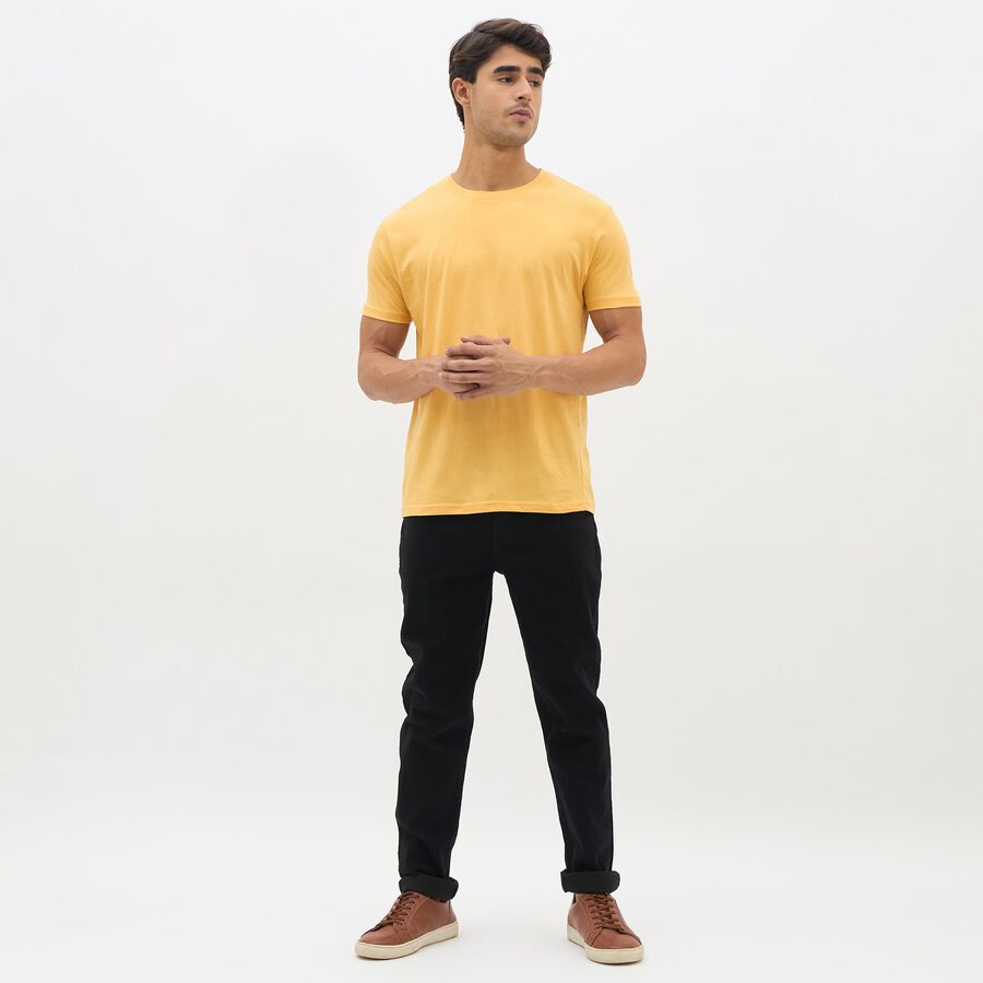Men's Jet Black Slim Fit Five Pocket Jeans, काला, large image number null
