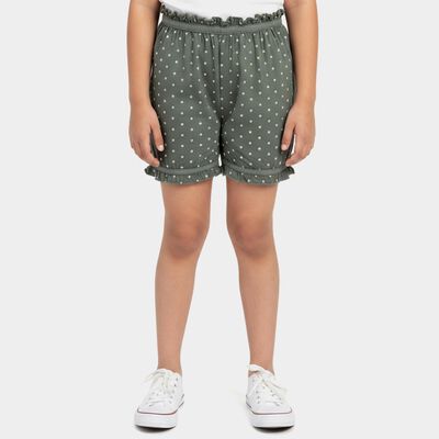 Girls' Light Green Regular Fit Ruffle Back Bloomers