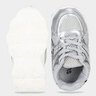 Boys Silver Lace-Up Sneakers, Silver, small