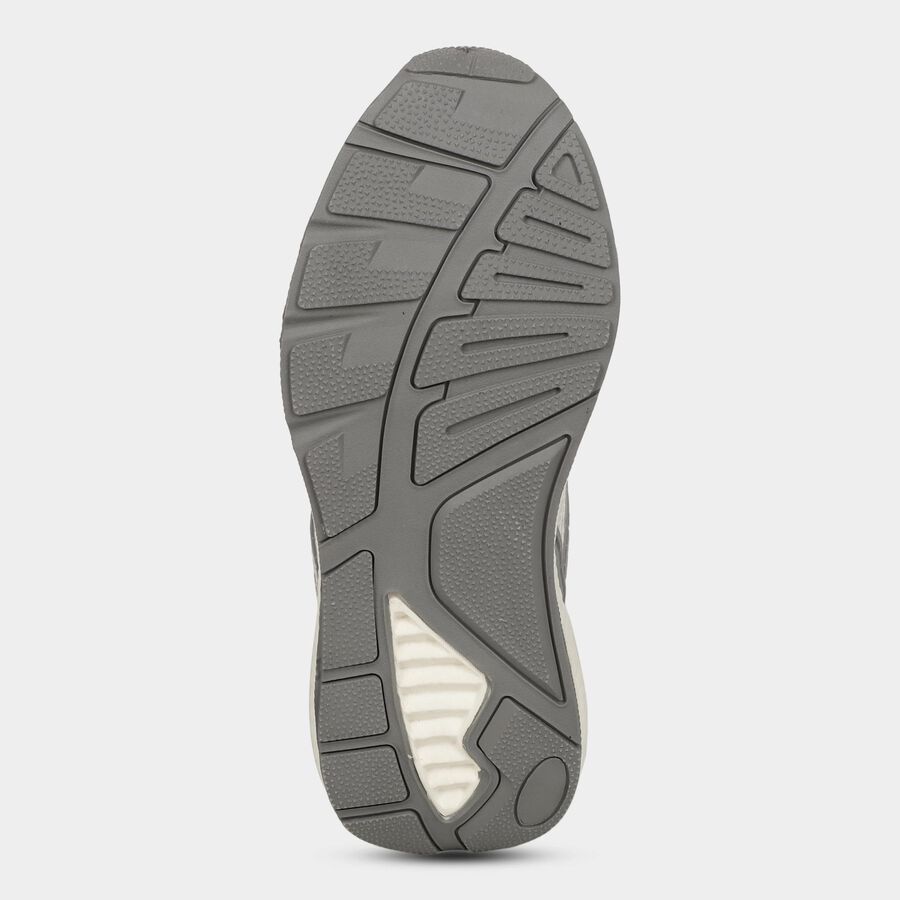Men's Bright Snow White Lace-Up Sports Shoes, सफ़ेद, large image number null