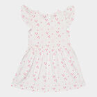 Girls Cotton Frock, Off White, small image number null