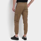 Men's Slim Fit Casual Trousers , Khaki, small