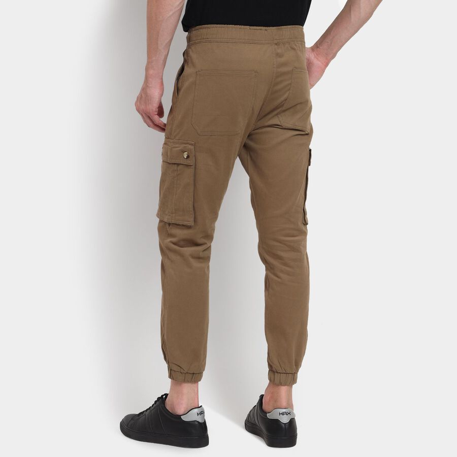 Men's Slim Fit Casual Trousers , Khaki, large