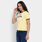 Ladies' 100% Cotton Round Neck T-Shirt, Yellow, small