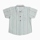Infants Light Sage Green Cotton Half Sleeve Mandarin Collar Casual Shirt, Light Green, small image number null