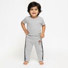 Infants Light Grey Cotton Blend Bear Print Pyjama, Melange Light Grey, small image number null