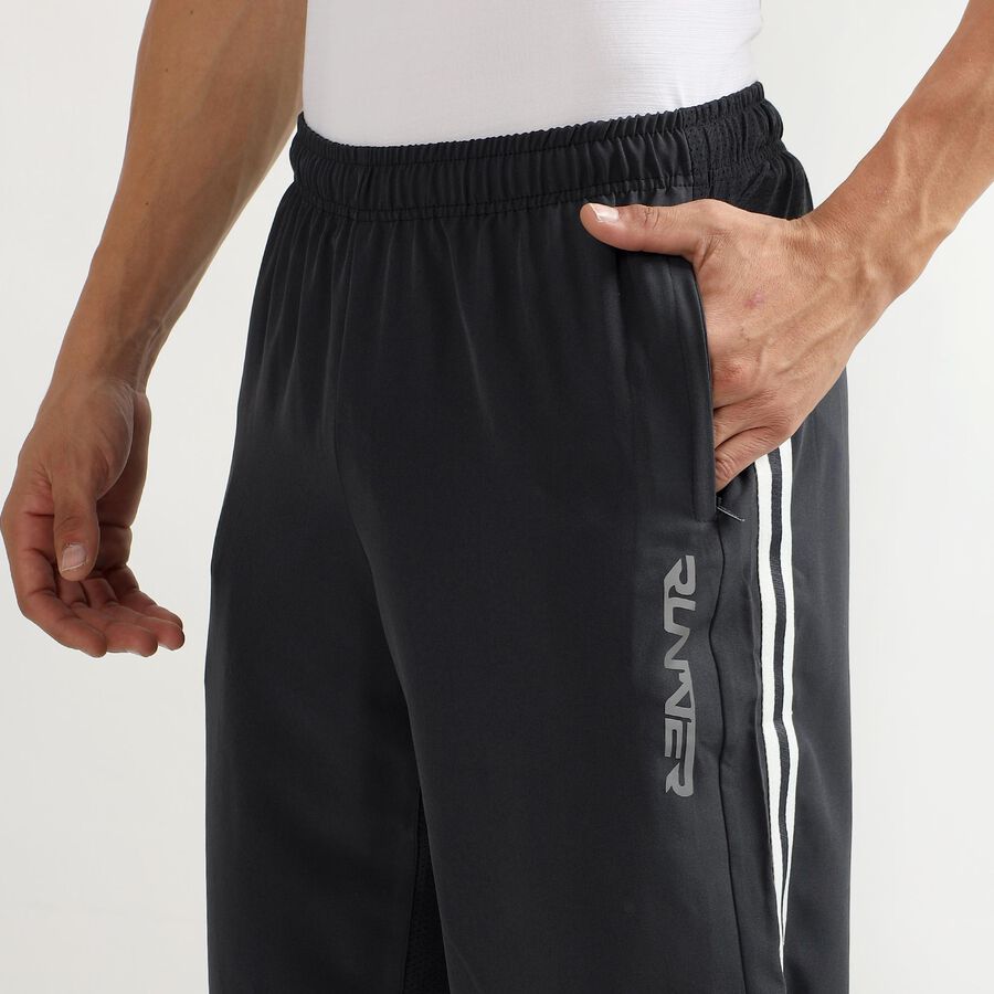 Unisex Charcoal Black Regular Fit Active Track Pants, Dark Grey, large image number null