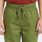 Boys' Olive Green Regular Fit Drawstring Jogger Trousers, Olive, small