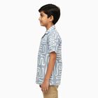 Boys Light Grey Cotton Half Sleeve Cuban Collar Casual Shirt, Light Grey, small image number null