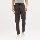 Men's Dark Graphite Grey Tapered Fit Cargo Track Pants, Dark Grey, small image number null